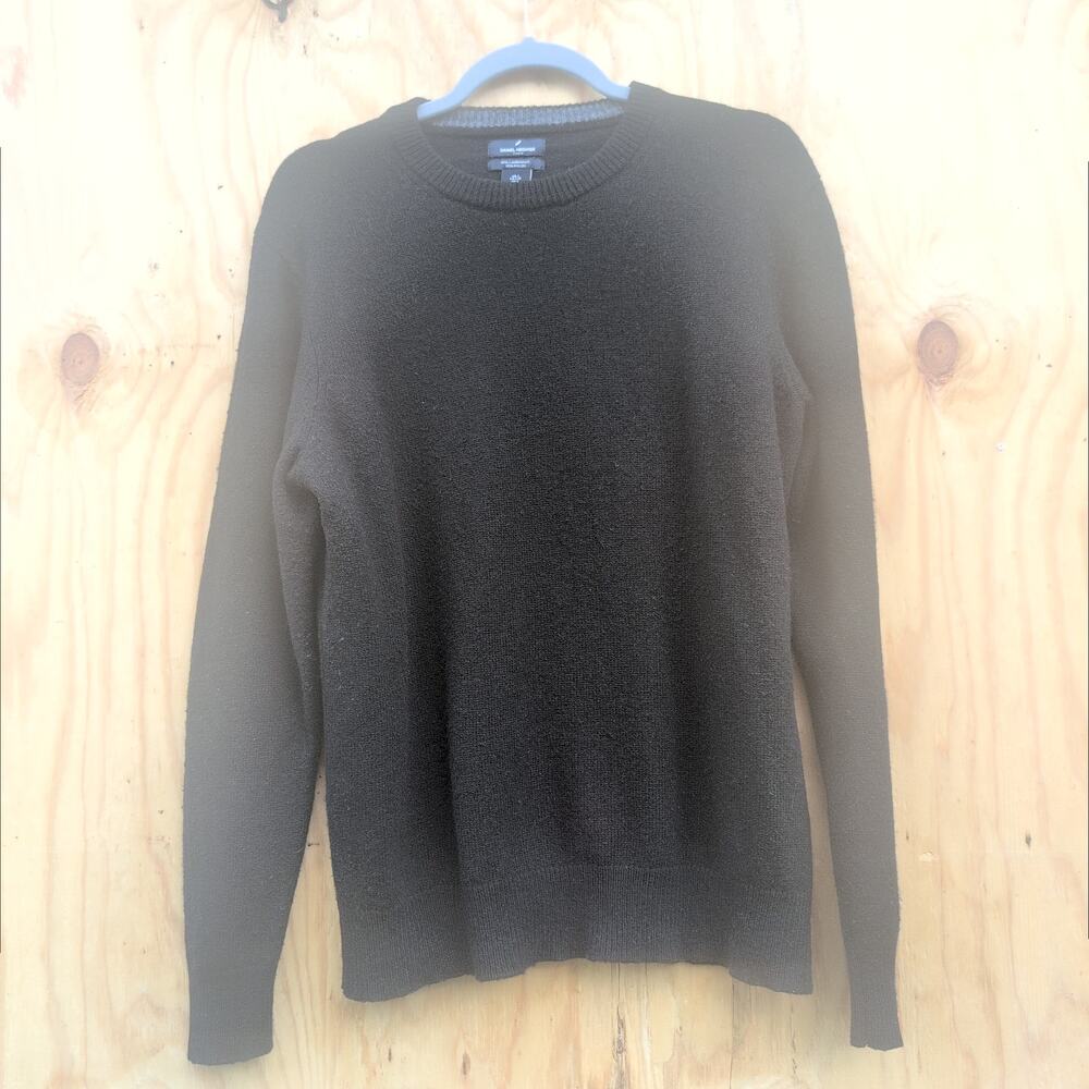 Daniel Hechter Paris Lambswool Blend Crewneck Pullover Black Men's Large